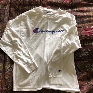 Mens XL Authentic white Champion long sleeve shirt